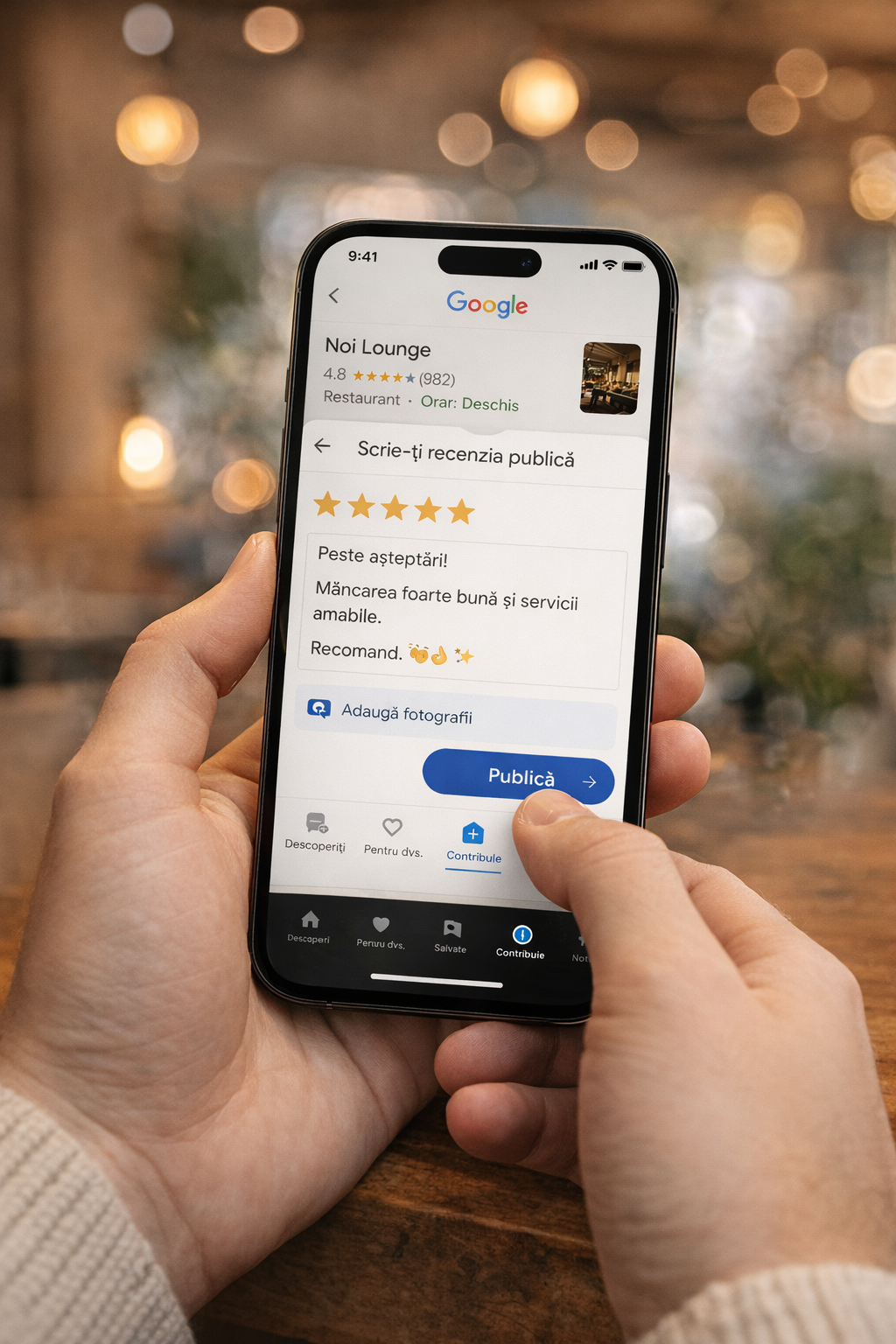 Lasă review-ul pe Google