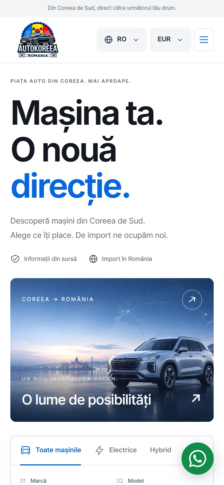 Auto Koreea — mobile website