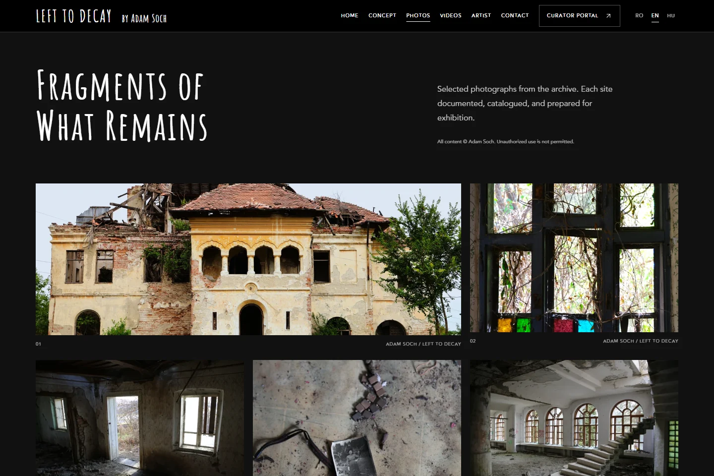 LEFT TO DECAY — desktop website