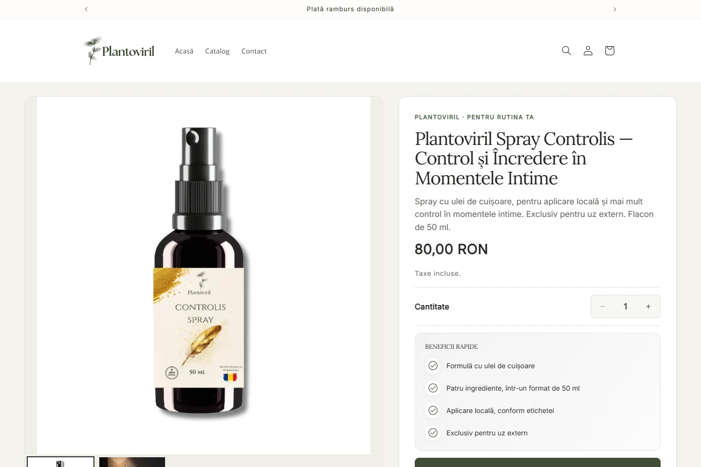 Plantoviril — desktop website
