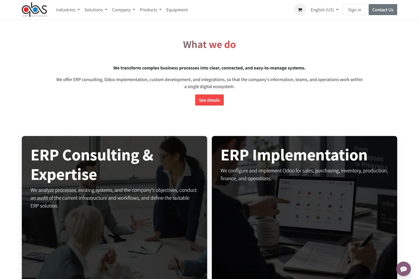 QBS Retail — desktop website